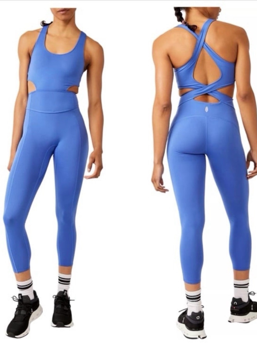 Free People Periwinkle Cutout Racerback Jumpsuit